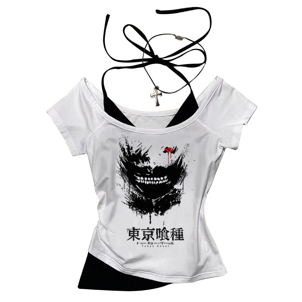Tokyo Ghoul Kaneki Ken Suzuya Juuzou crop top babydoll corset y2k gyaru cropped coquette harajuku summer woman top