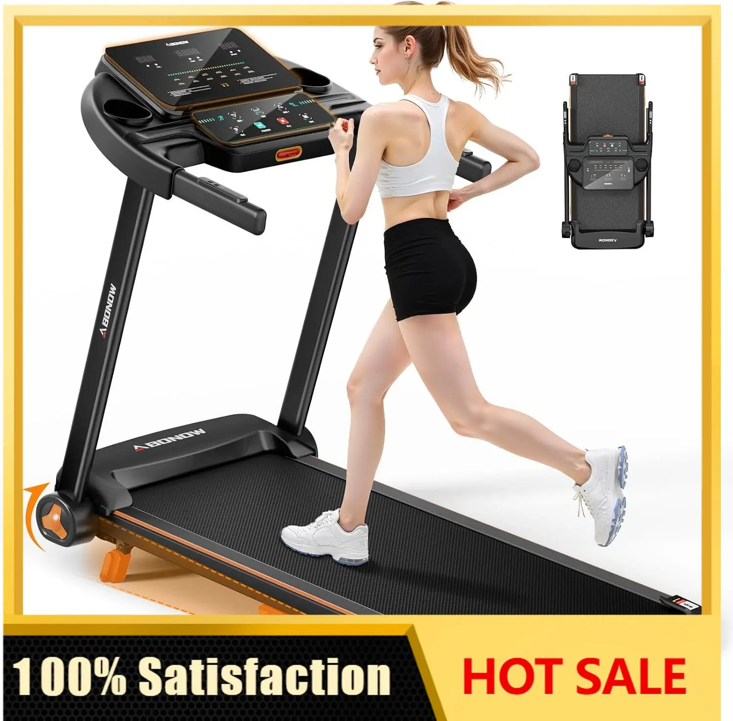Foldable Treadmill for Home with Incline - 8.5MPH Max Speed | 280LBS Capacity, 3.0HP Home Office Treadmills for Running Jogging