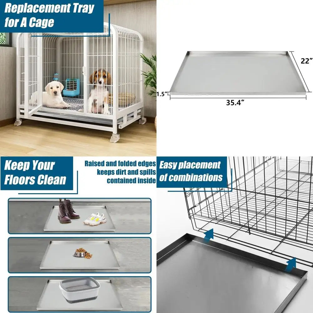 

Поддон для клетки для животных из нержавеющей стали, 35,4x22, устойчивый к укусам и разрушениям