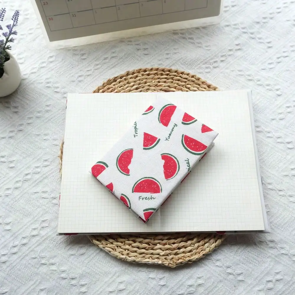 Fromthenon 1PC A5 A6 Weeks Summer Watermelon Cloth Book Cover Planner Case Cover Protective Shell Office Stationery Supplies