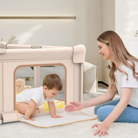 Foldable Baby Playpen Large Playground for Baby Safety Fence Portable Baby Games Area Indoor/Outdoor Play Yard with Carry Bag