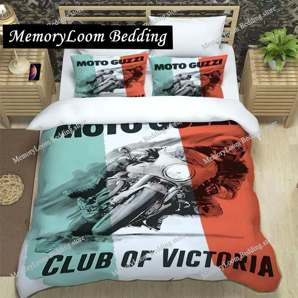 

3D Print Fashion G-Guzzi MOTO Bedding Set Boys Girls Twin Queen Full Size Duvet Cover Pillowcase Bed Set Adult Bedroom