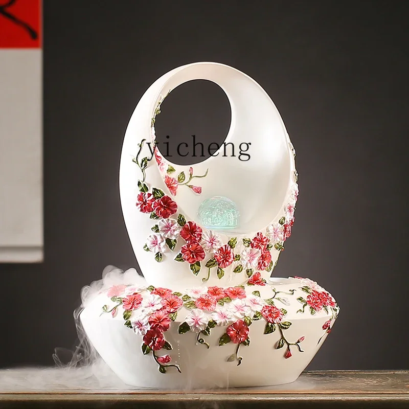 

4-13Desktop Fountain Light Luxury Ornament Living Room Room Circulating Water Decoration Gift