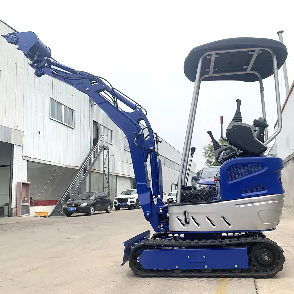 Personalización de maquinaria agrícola Mini excavadora pequeña excavadora 1,7 TON 0,8 toneladas 1 tonelada micro máquina de excavación con accesorios