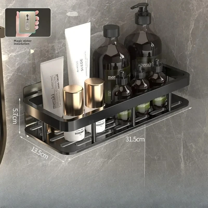 

Полка для ванной без сверления – органайзер для кухни и душа из алюминиевого сплава, подставка для шампуня, аксессуары для ванной комнаты