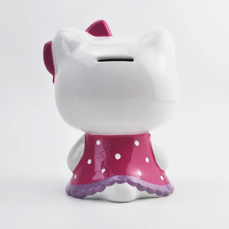 Kawaii Hello Kitty akcja figurka zabawka kot kreskówkowy świnka skarbonka ceramiczna Anime kotek słodkie ozdoby na biurko prezenty urodzinowe dla dzieci