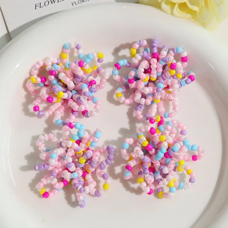 Shoe Charms 1 Piece Pastel Beaded Flower Clusters DIY Handmade for Jelly Clog Sandals Princess Crystal Decor Korean Style