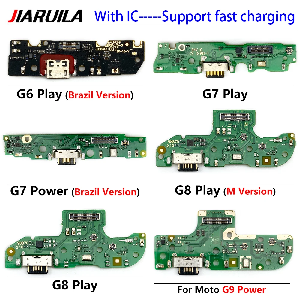 New For Motorola Moto G50 G9 Power G6 G7 G8 Play Plus USB Charging Port Board Dock Flex Cable Microphone Module Connector Parts