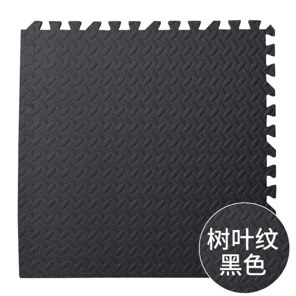 سجادة ألغاز لصالة الألعاب الرياضية واللياقة البدنية مقاس 60 × 60 × 1 سم في عبوات تاتامي سوداء سهلة التجميع مطاط إيفا غير قابل للانزلاق