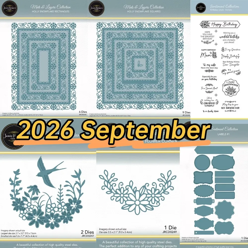 Swallows, wildflowers 2026 New Stamps And Dies Scrapbook Diary Decoration Stencil Embossing Template DIY Greeting Card Handmade