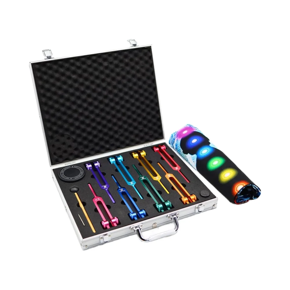 8 Chakra Tuning Fork Set Activator Repair Meditation Sound Therapy Aluminum Alloy Weighted Yoga Spiritual OEM
