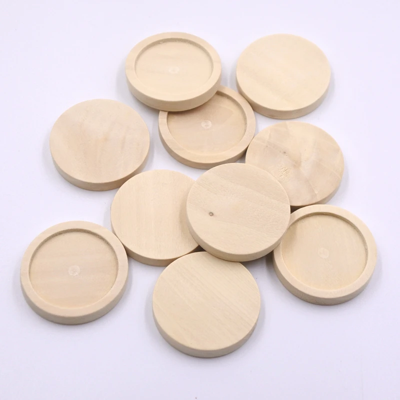 10pcs 30mm/35mm Round Wooden Plaques for Crafts, Natural Pine Unfinished Wood Plaque, Great Wood Base for DIY Craft Projects