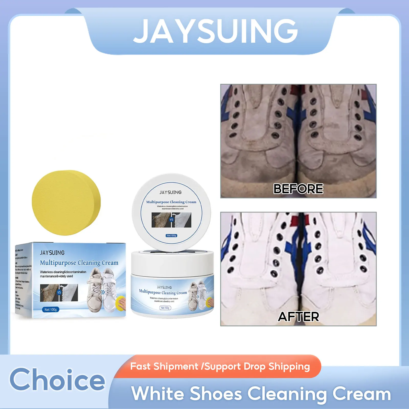 

White Shoes Cleaning Cream Sports Canvas Shoes Stains Yellowing Edge Remover Maintenance Multi-Functional Sneaker Cleaner Cream