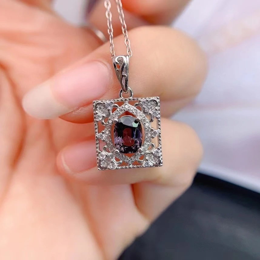 KJJEAXCMY Brand Boutique Women's Luxury Jewelry Spinel Pendant+Necklace 925 Sterling Silver Natural Gem Girl