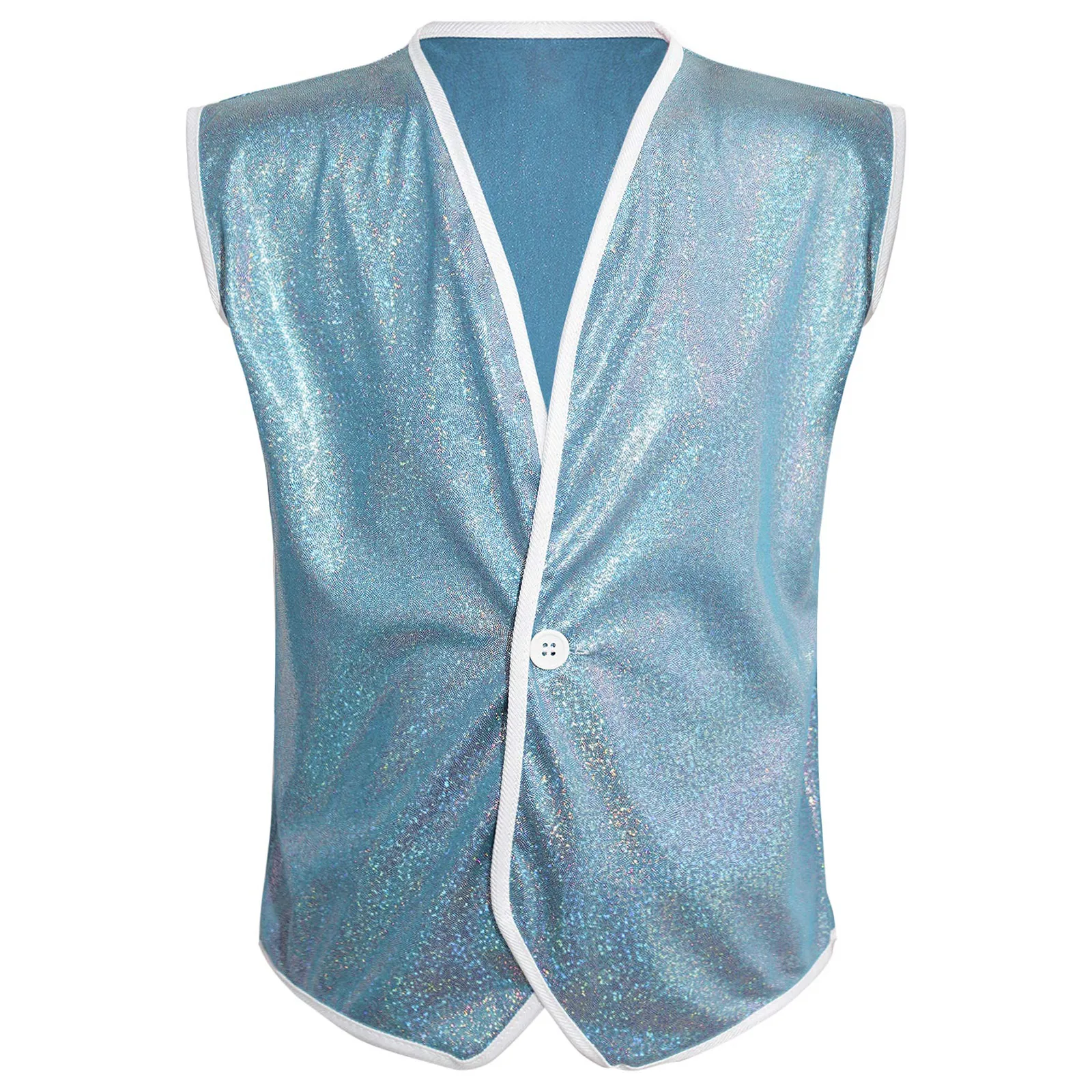 Kids Boys Girls Vest Sleeveless Waistcoat Stage Performance Costume Teens Jazz Dance Wear Fashion Children Party Shiny Vests