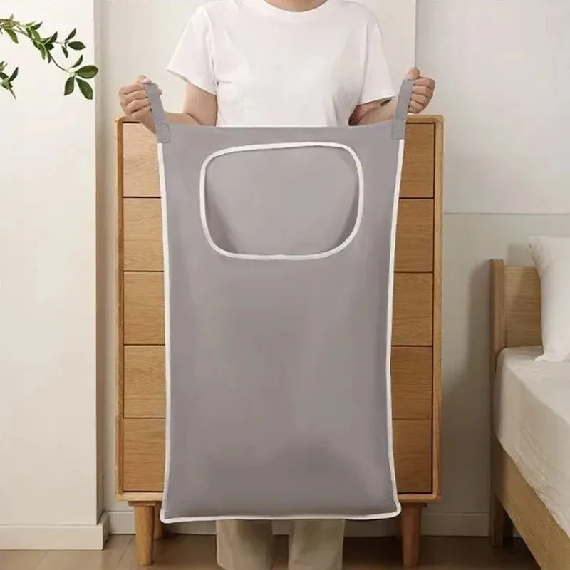 1PC Door Hanging Laundry Basket Wall Mounted Dirty Clothes Storage Box Household Sundries Storage Bag Storage Bag - view 3