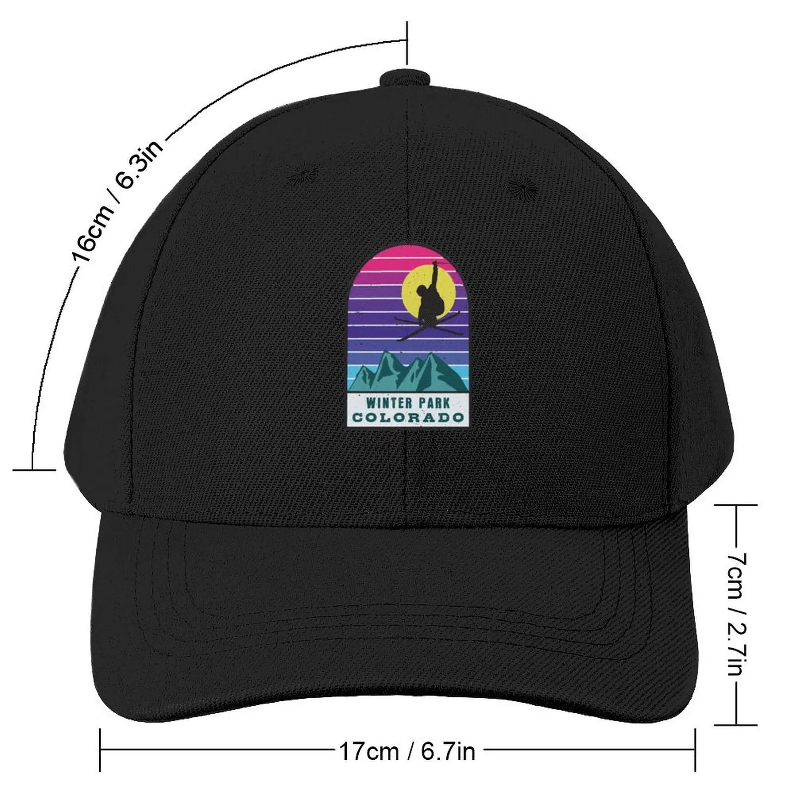 Ski Winter Park Colorado Retro Sunset Baseball Cap Designer Hat Horse Hat Snapback Cap Cosplay Hats Woman Men's