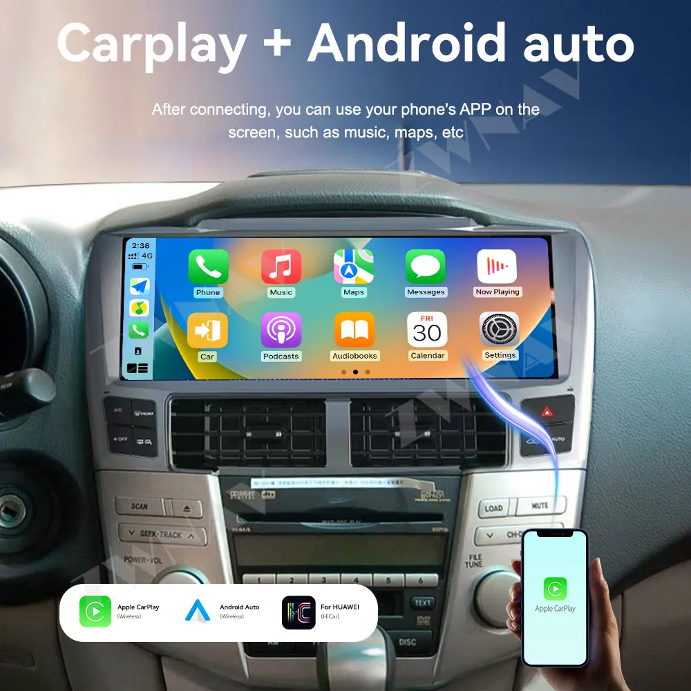 12.3 Inch HD Touchscreen For Lexus RX350 RX330 2002-2007 Car Radio Stereo GPS Navigation Multimedia Carplay Android 14 Head Unit