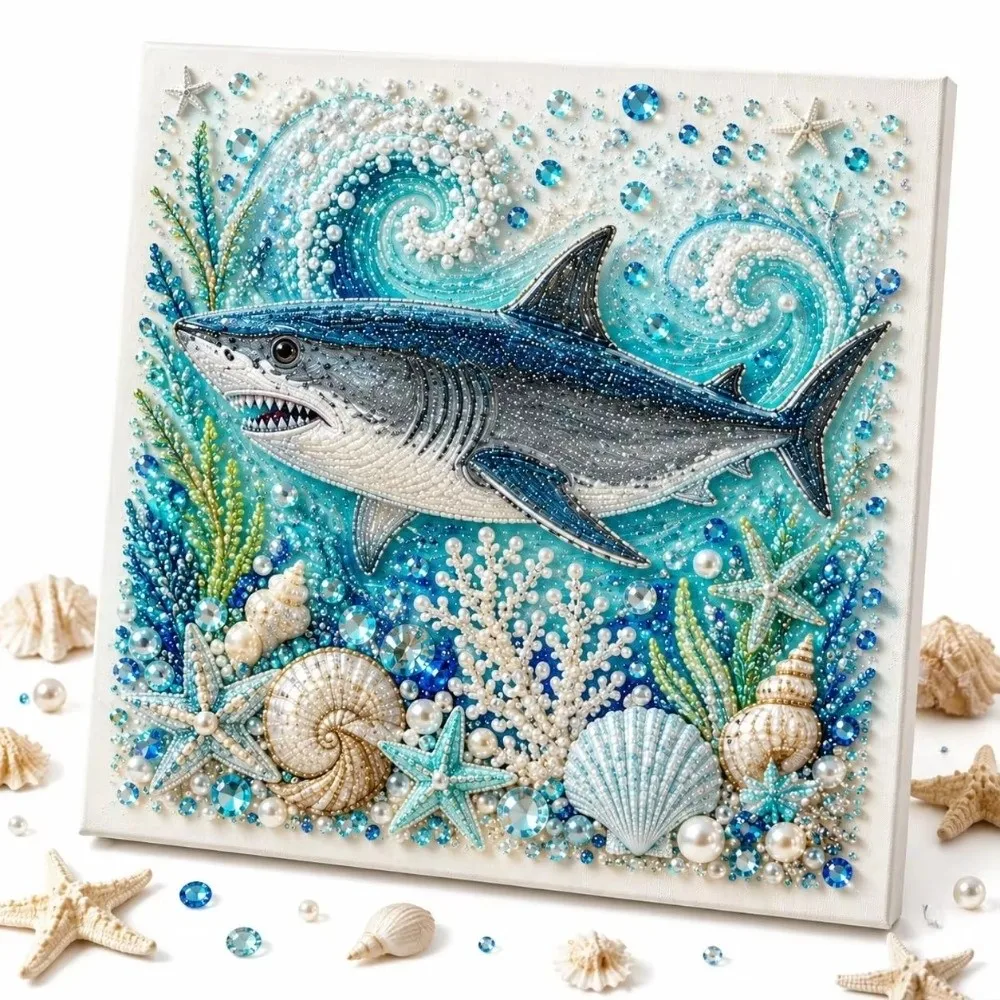 Coastal Style Ocean Theme Pearl Art DIY Kit Sparkling Turtle Octopus DIY Pearl Painting Kit Durable Whale Ocean Diamond Art Set