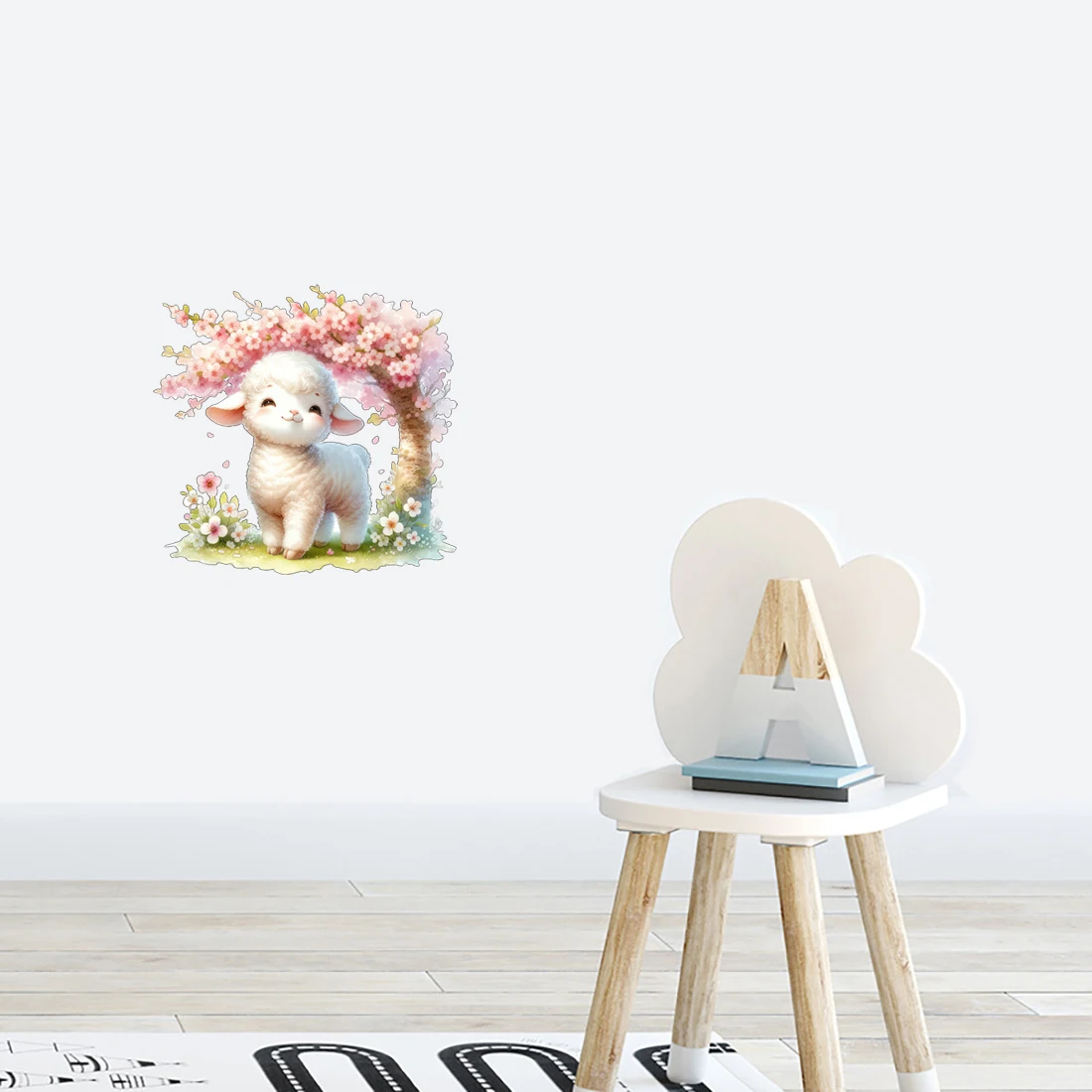 Three Ratels Q51 lovely little lamb Lucky Spring Rabbit cartoon animal stickers for home decoration car stickers