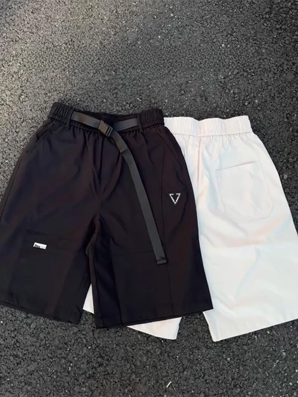 

Мужские летние спортивные брюки American Functional из нейлона с быстросохнущим эффектом, из ледяного шелка, повседневные, длиной до колена