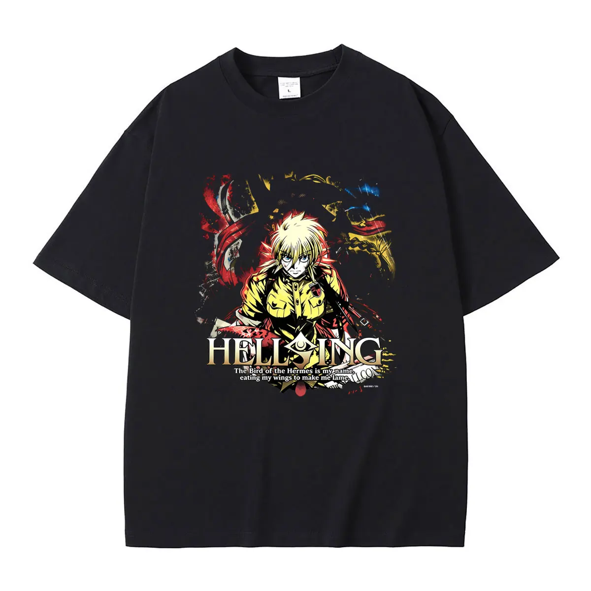 Anime Hellsing Seras Victoria Graphic T-shirt Men Women 90s Manga Oversized Crewneck T Shirts Men's Fashion Vintage Streetwear
