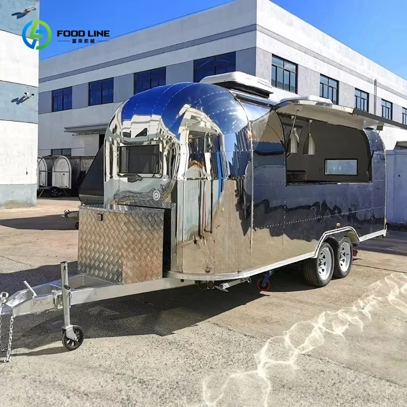 

China Street Fiberglass Mobile Coffee Ice Cream Fast Food Truck Food Trailer Hotel Snack Food Truck