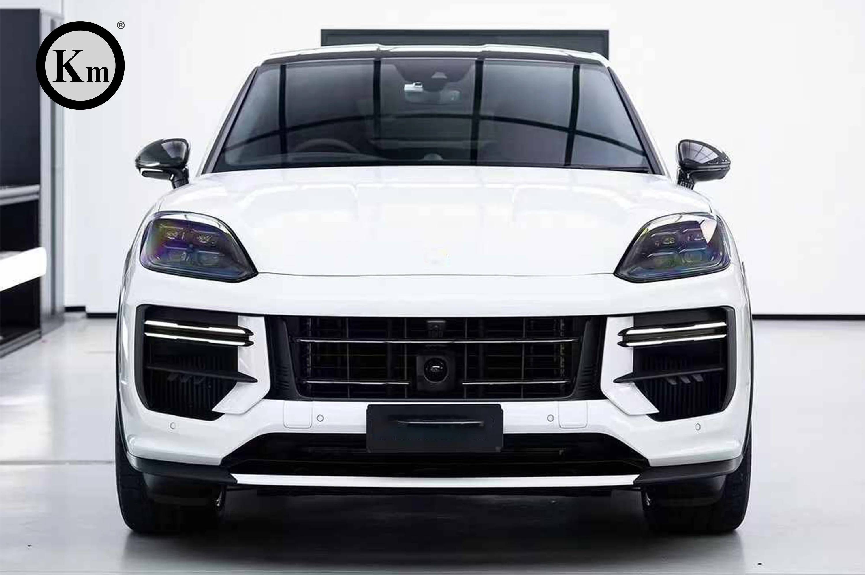 KM Bodykit 2024-Up Turbo GT Facelift Carbon Fiber Rear Diffuser Bumper Exhaust Pipes for Cayenne COUPE E3 9Y0.2 Clips Auto