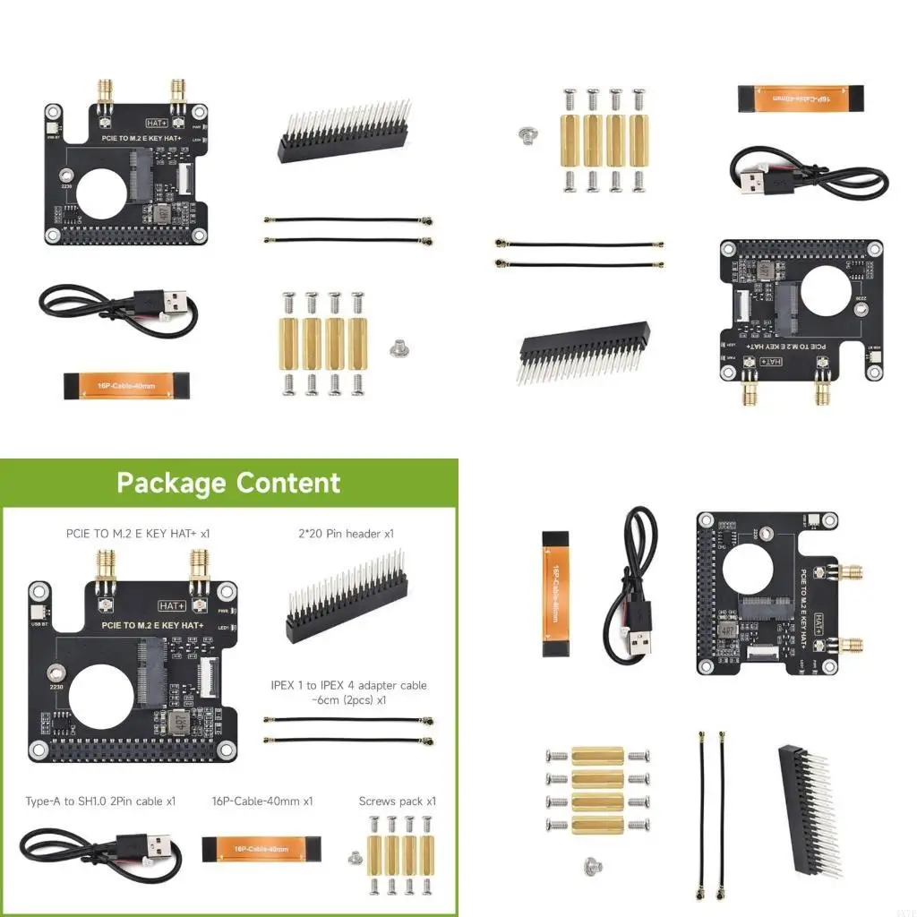 

4X7E Innovative PCle to M.2 E Adapter for RPi 5 Wireless Card for Educational Experiments