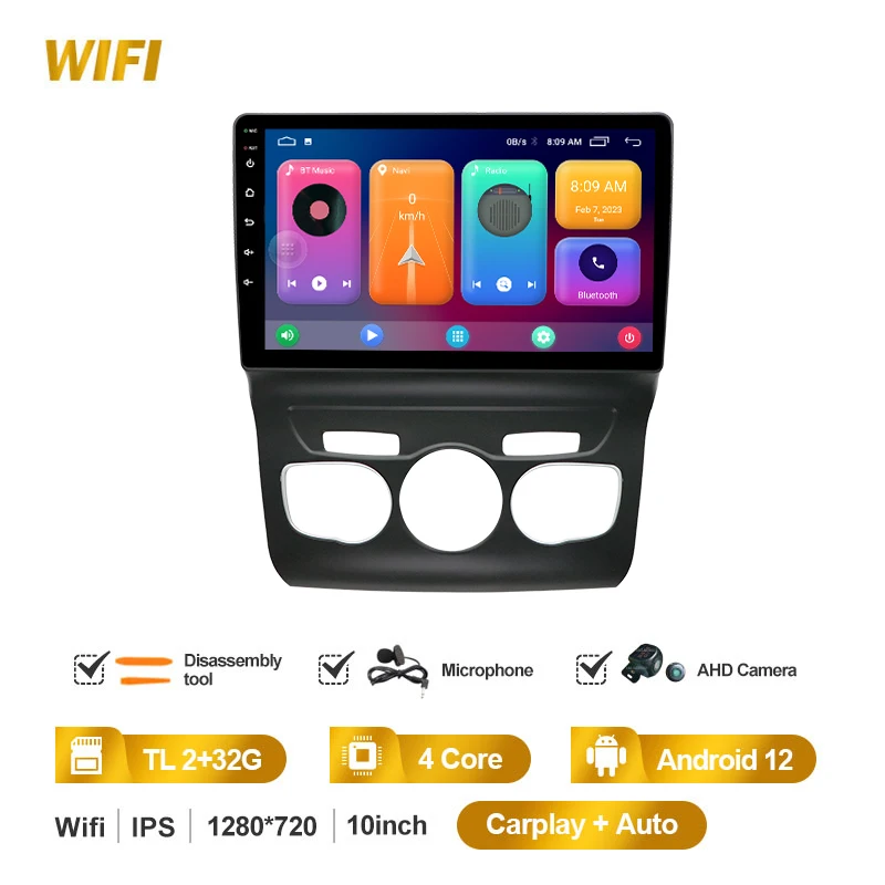 For Citroen C4 2 B7 2013 - 2016 Android Auto Car Radio 2K QLED DSP