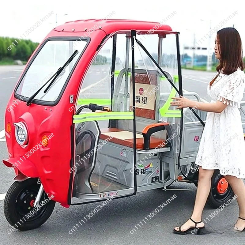 Electric tricycle canopy front windshield curtain left and right door curtain autumn and winter