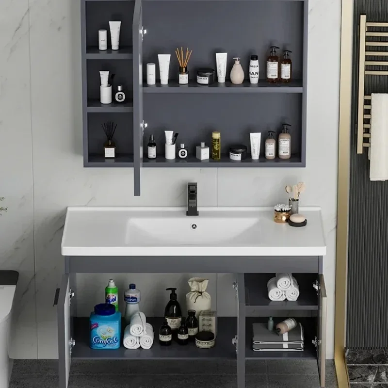 Modern Jewelry Bathroom Cabinet Makeup Washbasin Modern Mirror Shelves Toilet Dresser Vanity Nordic Gabinete Room Furniture