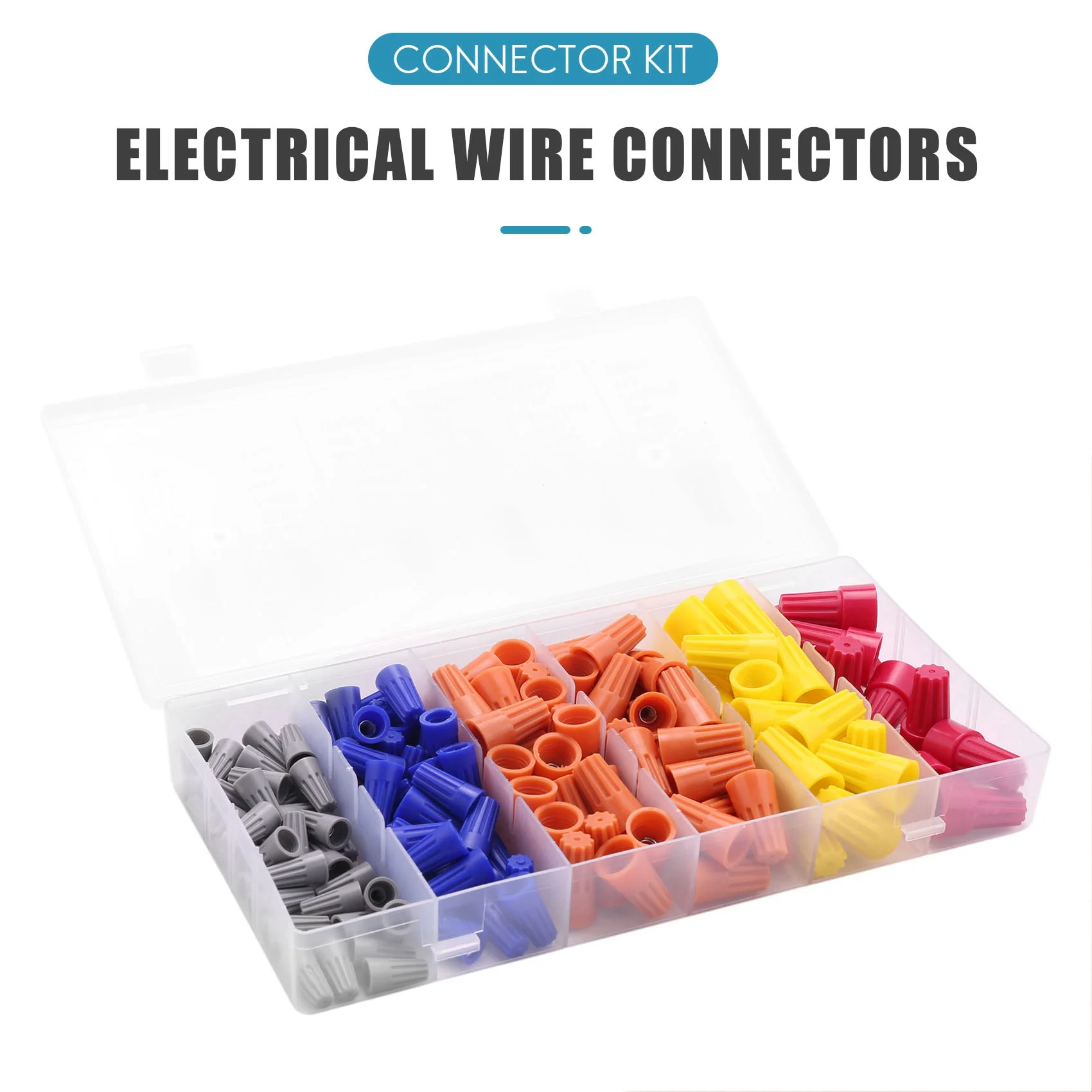 [HOT!】 158Pcs 5 Colors Electrical Wire Connector Twist-On Screw Terminal Spring Inserted Nuts Caps Assortment Set