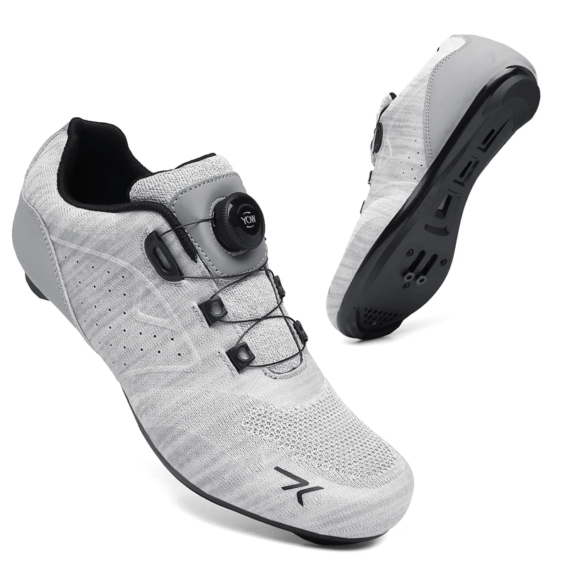 Zapatillas de Ciclismo de talla grande para hombre, zapatos de calas transpirables con autosujeción para bicicleta de carretera y de montaña,