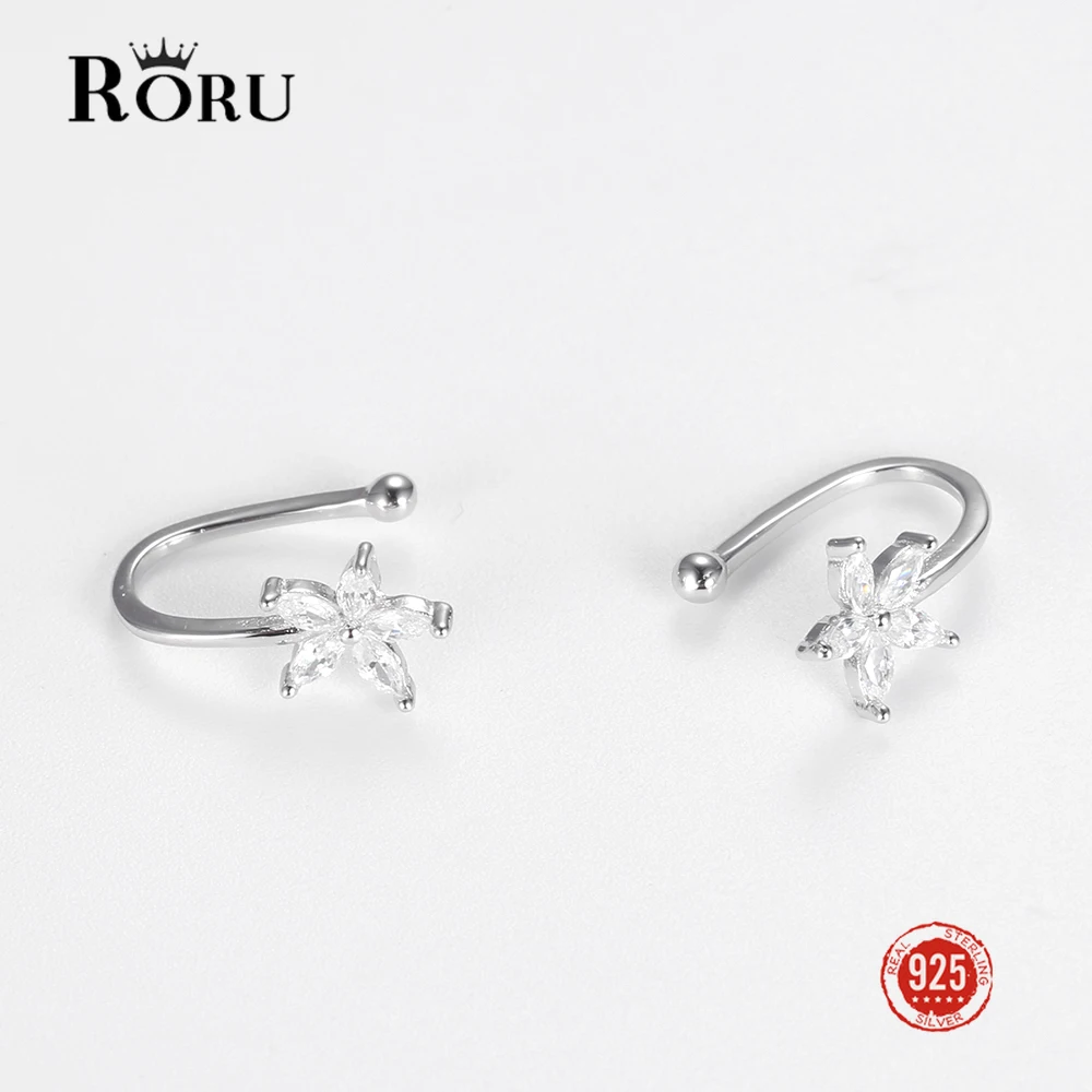 

Серьги-клипсы женские из серебра 100% пробы с цветком без пирсинга