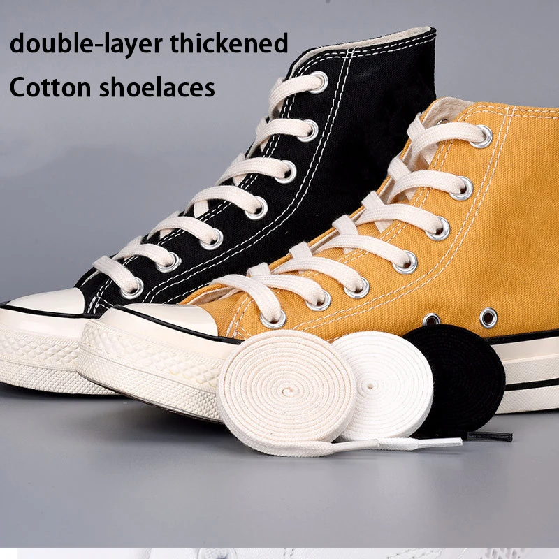 Classic cotton shoelace High quality flat shoelace Sneakers Canvas shoes Shoelaces Length 100cm/120cm/140cm/160cm 1Pair/2Pair