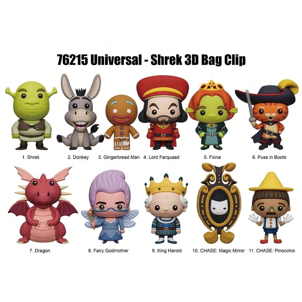 1PC Universal Officially Licensed Shrek 3D Foam Bag Clip Mystery Bulk Blind Box Keychain Random One Birthday Christmas Gifts view 6