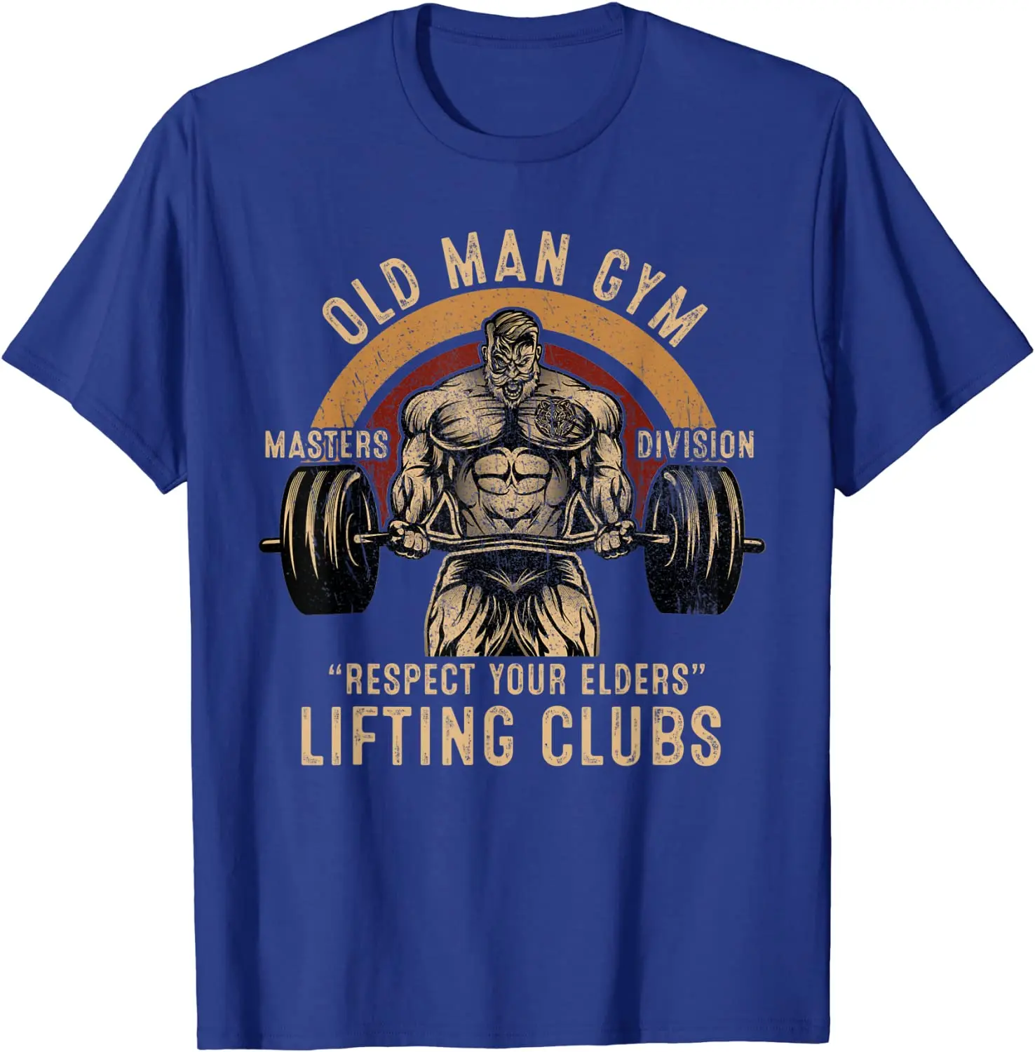 Old Man Gym Respect Your Elders Lifting Clubs Weightlifting Summer Cotton O-neck T-Shirt