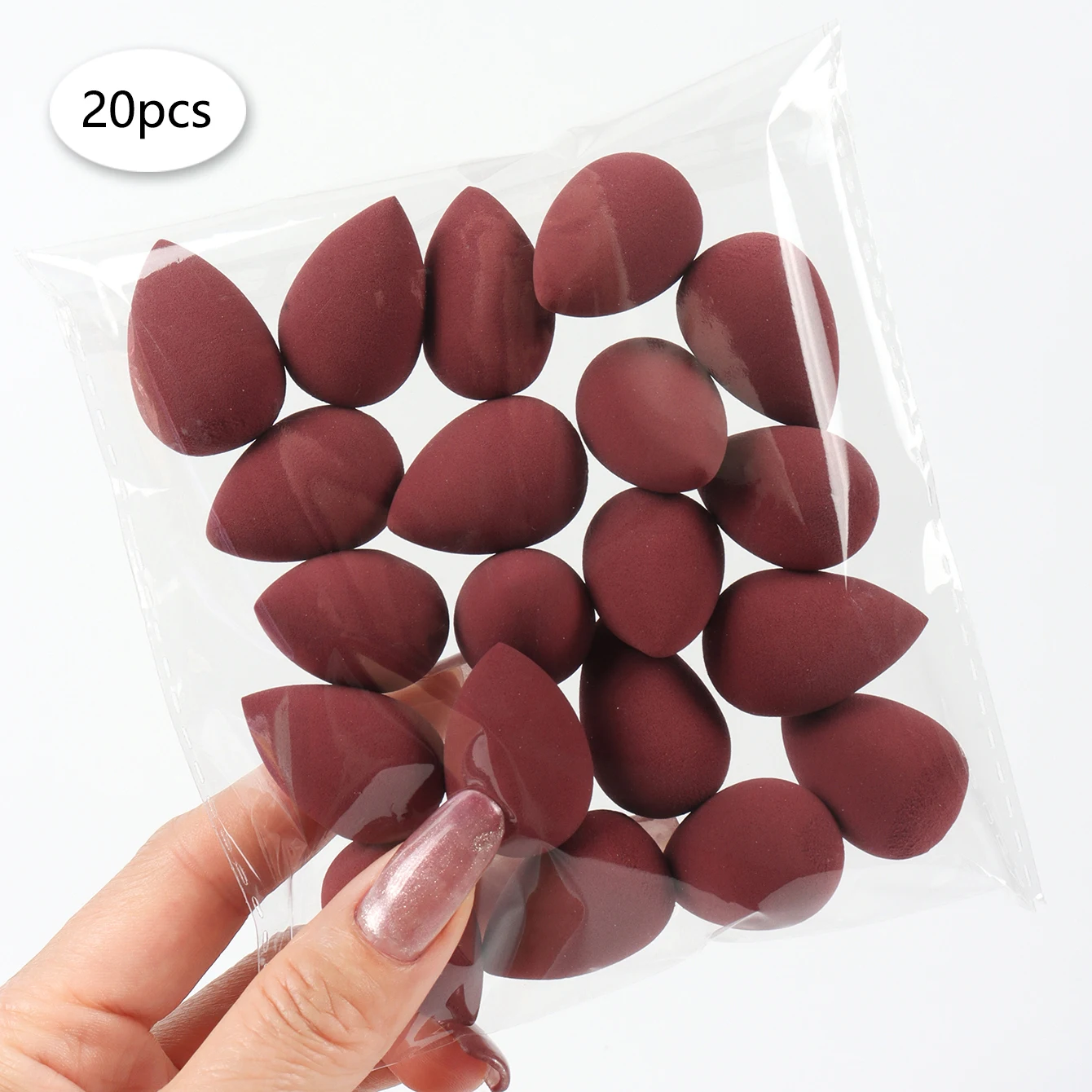 Mini bouffée de doigts, fond de teint cosmétique, éponge cosmétique, mélangeur de maquillage, adapté au correcteur de crème et de poudre, 20 pièces