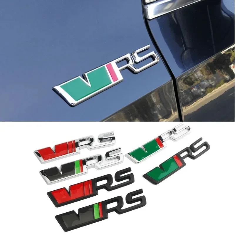 Alloy Car Sticker Rear Trunk Emblem for Skoda VRS Logo Kodiaq Karoq 2 A7 Tour RS Superb Octavia Yeti Fabia 1 Rapid Accessories