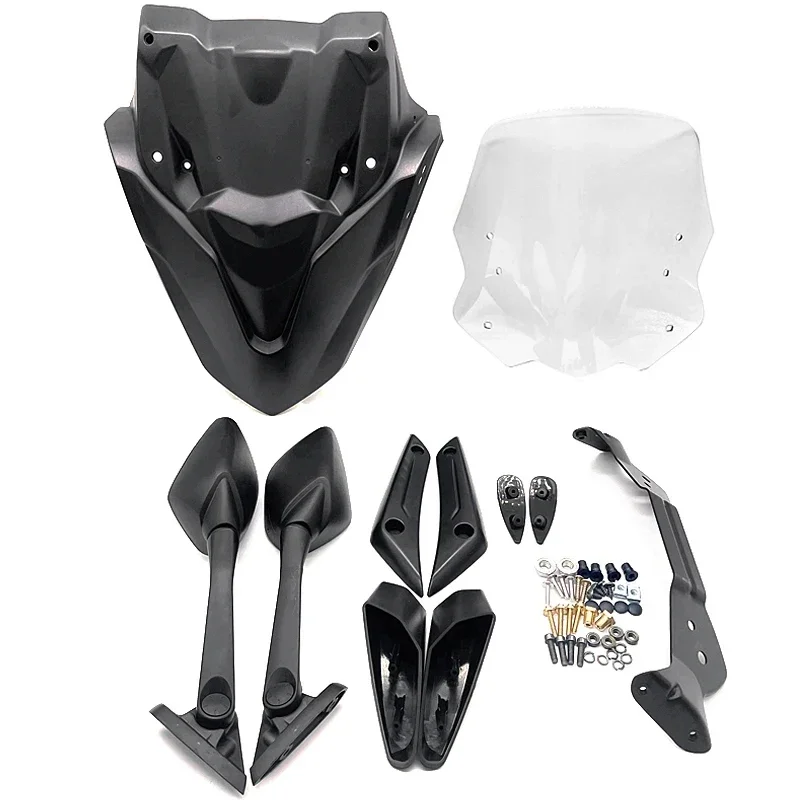 2023-2021 New NMAX125 NMAX155 Windscreen Windshield with Front Mask Panel For Yamaha NMAX 155 Motorcycle Wind Shiel Accessories