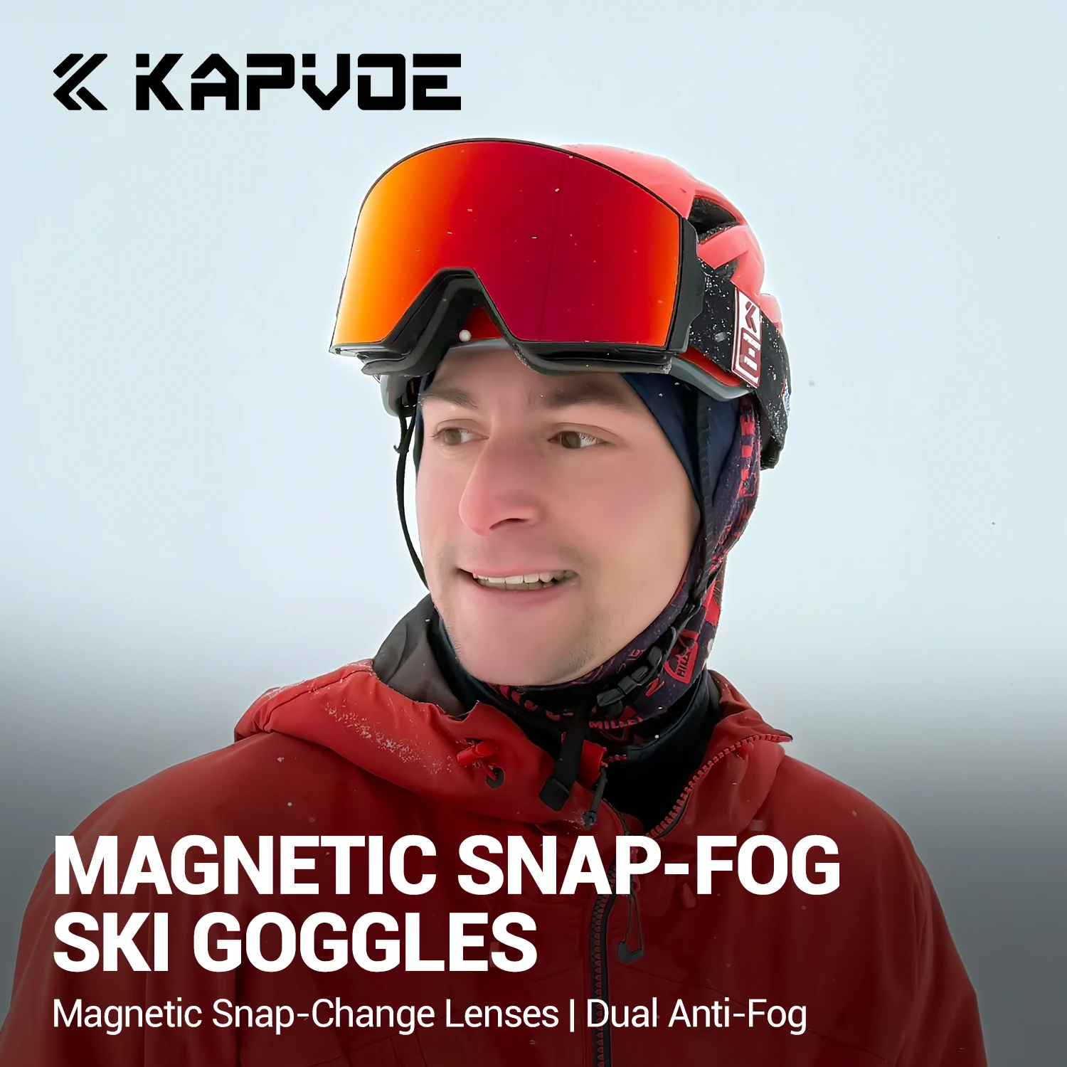 KAPVOE Sports Ski Snowboard Mask Goggle Men UV400 Protection Women Glasses Magnetic Attraction Outdoor Anti-Fog Skiing Goggles