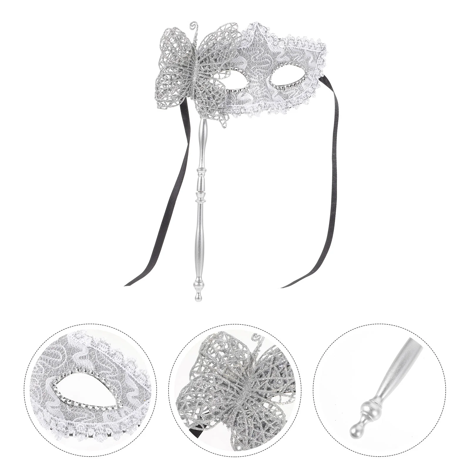 Mask Cosplay Party Silver Masquerade for Women Small Event Mardi Gras Accessories Fancy Dress Masks Fabric Plastic