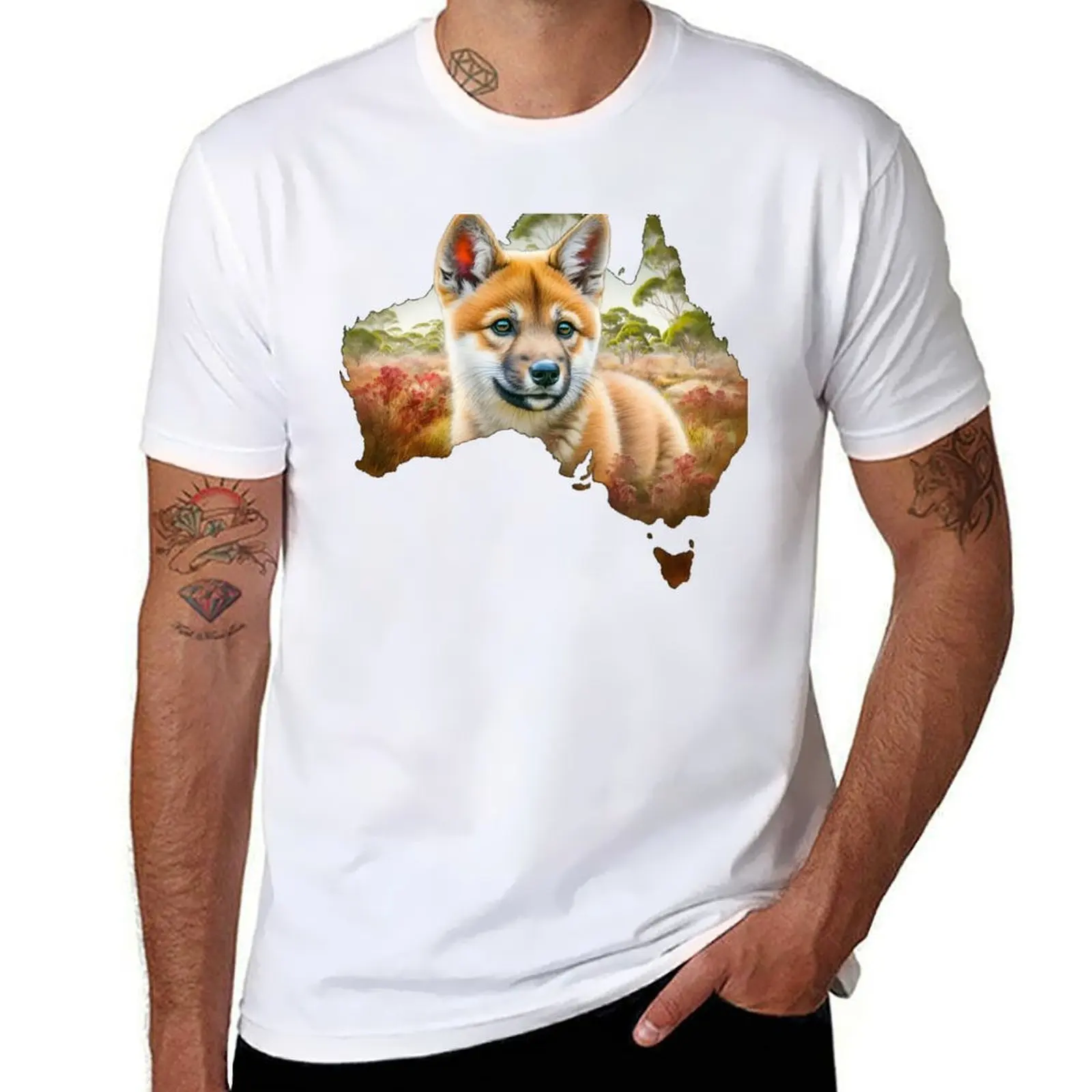

Dingo in the wild T-Shirt basketball graphic tees funny shirt cotton cheap stuff oversized t shirt men