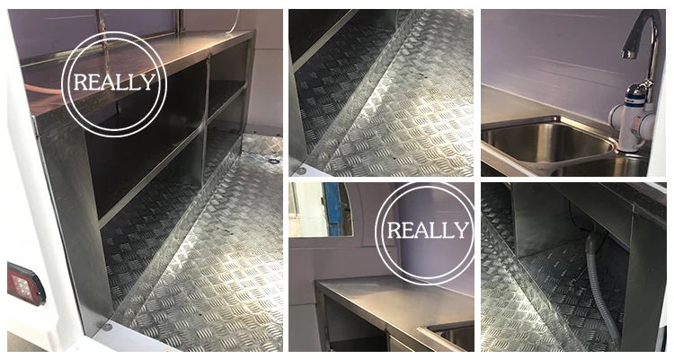 2.2M baja tahan karat warna hijau makanan ringan komersial kios katering Trailer makanan portabel keranjang untuk dijual