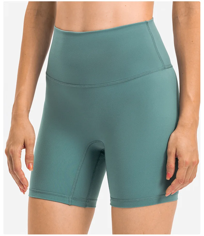 High Waisted Compression Sport Shorts Women Brushed Fabric Fitness Shorts Squat Proof Workout Yoga Shorts