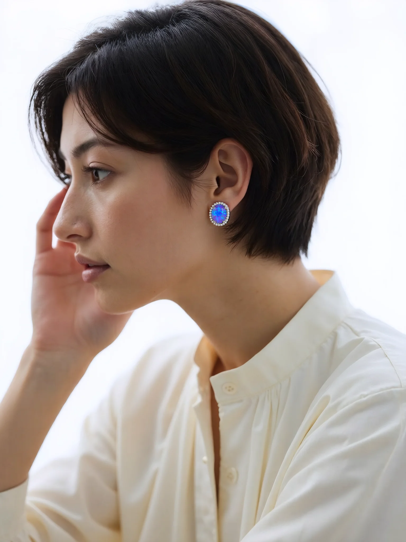 أقراط فاخرة من العقيق والزركون، هدية أنيقة للنساء لذكرى عيد الميلاد، أوبال ناري بلون قوس قزح، مطلي بالفضة