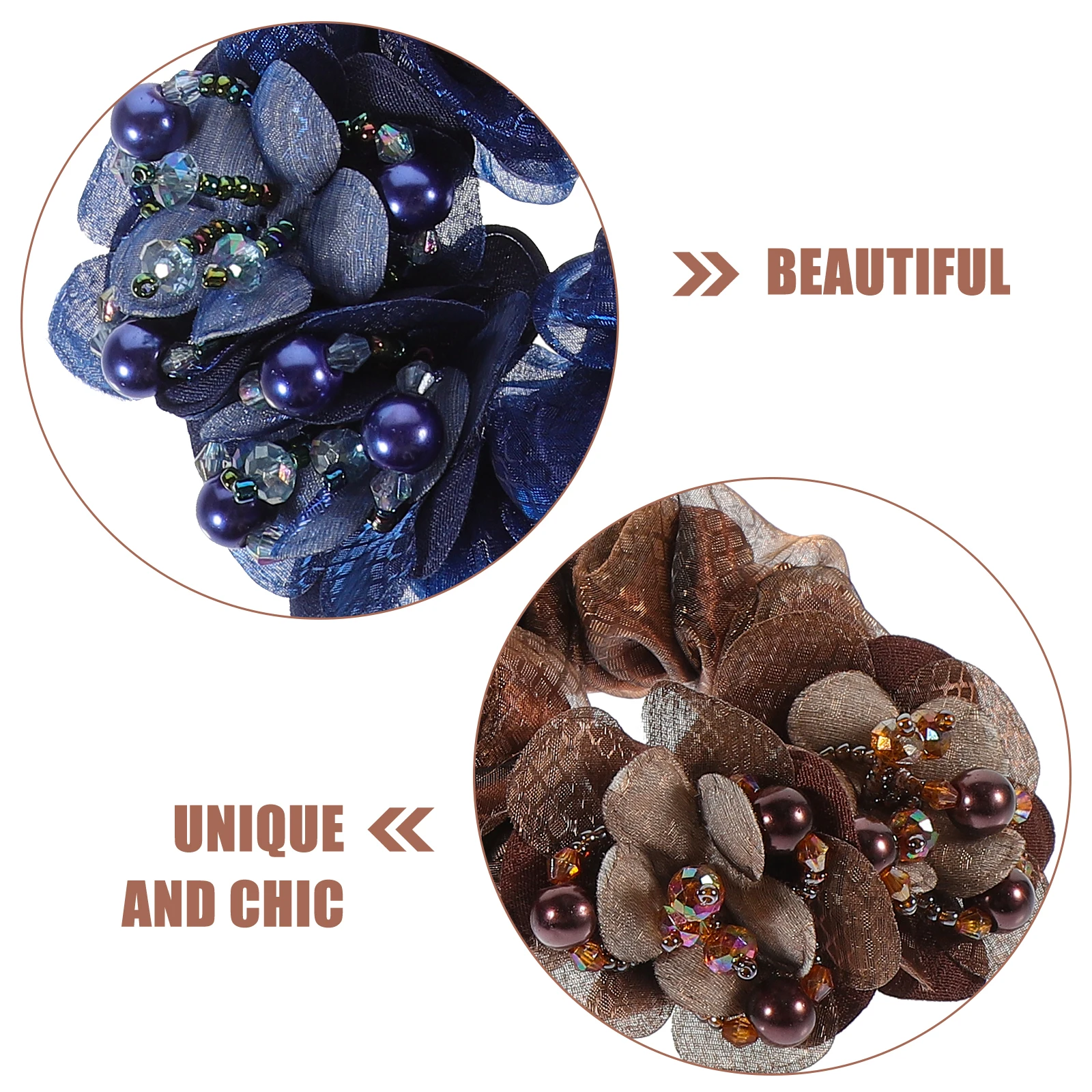 

4 pcs Elastic Ponytail Holders Scrunchies Decorative Hair Ties For Women Soft Fabric Scrunchies Bulk Party Wedding Daily