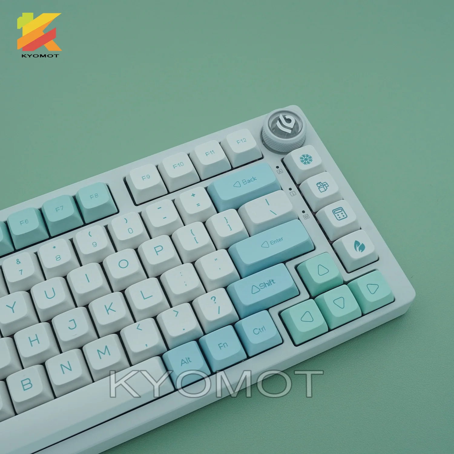 KYOMOT 132 Keys Ice Crystals Mint Keycap PBT Sub Dye XDA Profile Cyan Blue Keycaps for MX switch Shaft Mechanical Keyboard Caps - view 3