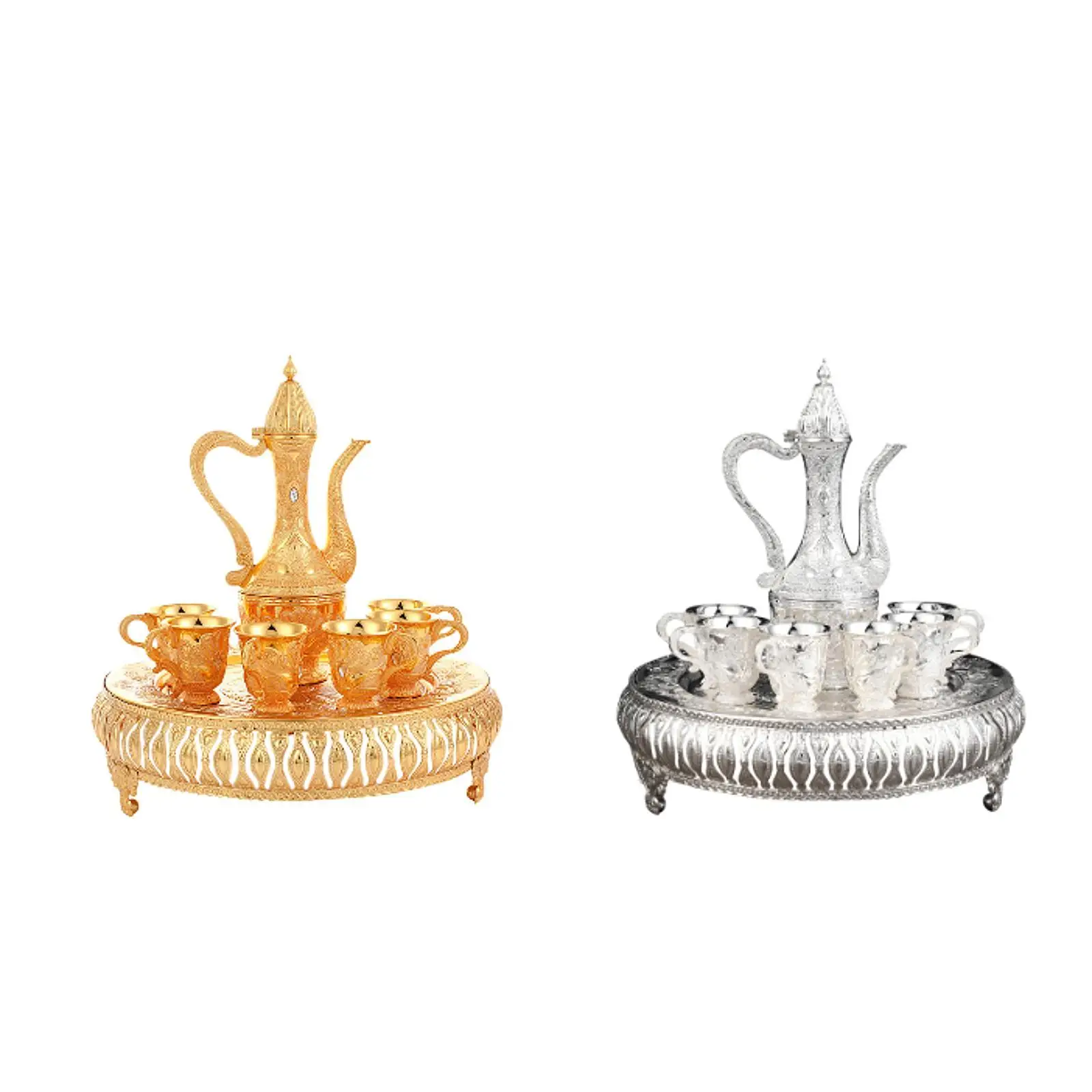 

Turkish Tea Set Housewarming Gift Beverage Drinkware Wine Decanter with 6 Cups for Bedroom Holiday Wedding Dining Room Birthday